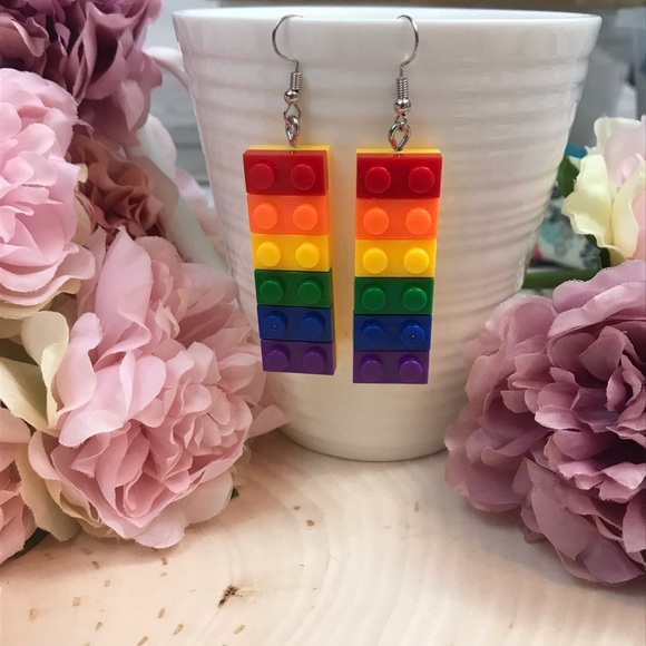 Jewelry - 🌈Rainbow LEGO Dangle Earrings